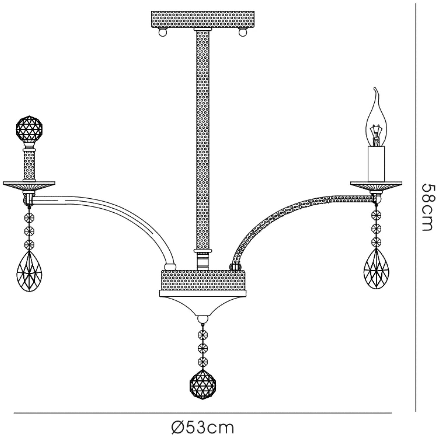 Fiore Crystal Pendant 4 Light Black Chrome IL30364  Diyas Fiore